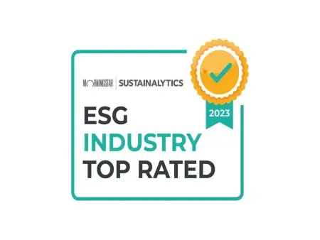 The Sustainalytics ESG Industry Top Rated badge.
