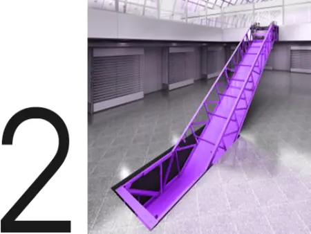 escalator with existing truss