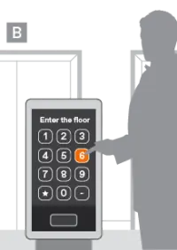 A passenger uses the AGILE kiosk