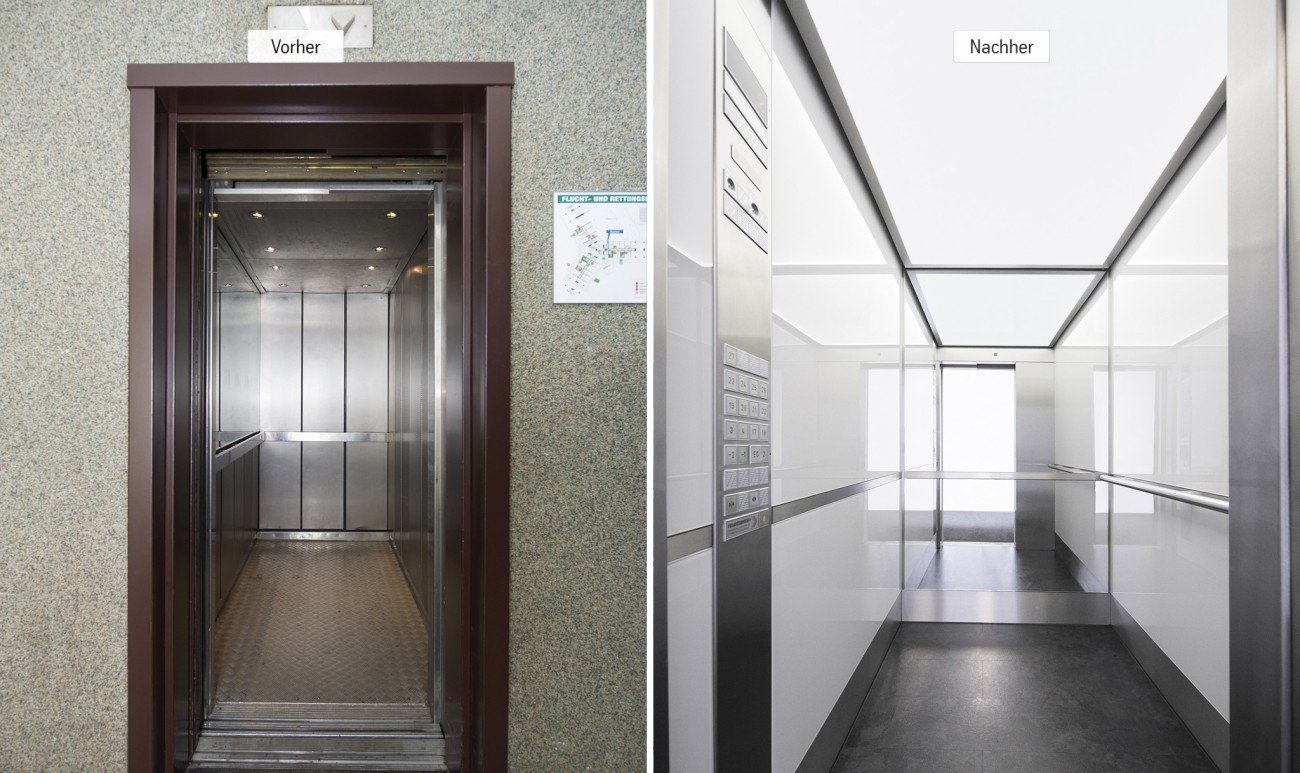 částečná modernizace výtahu