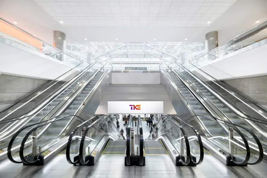 A modern indoor escalator.