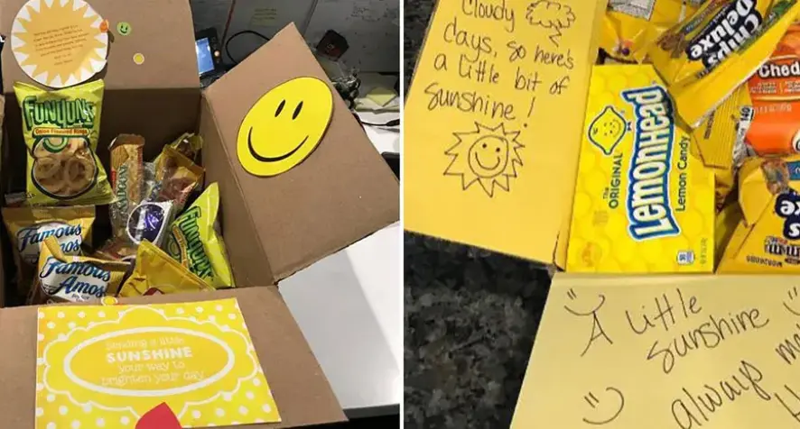 a photo of the care packages sent to Children's Medical Center Fund