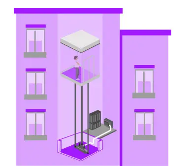 Hydraulic elevator illustration