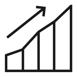 A rising bar graph icon