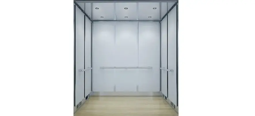A rendering of an elevator cab