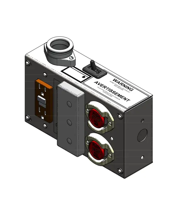 A render of an elevator car top inspection station.