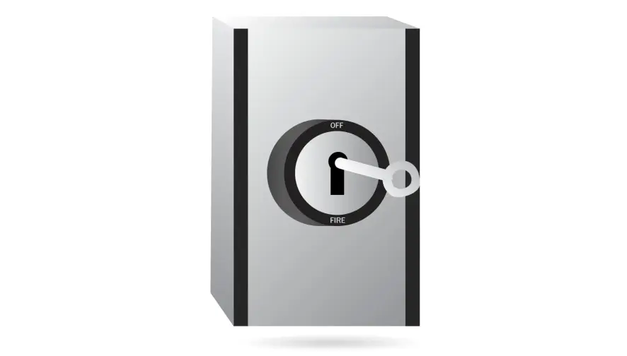 An illustration of a hoistway access key switch