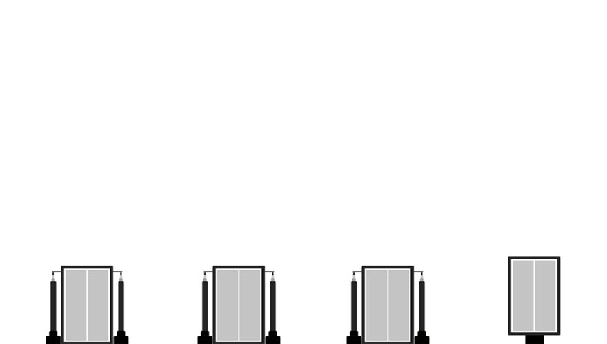 A gif showing the function of four jack designs