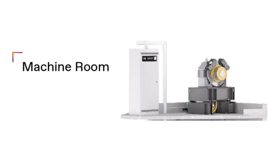 A render of an elevator machine room.