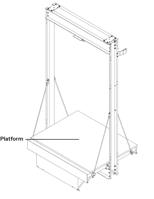 Elevator platform graphical illustration.